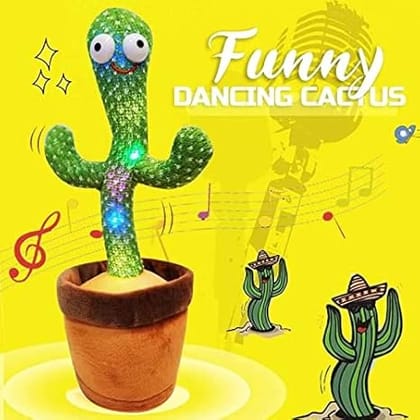 SMARTCAM Cactus Plush Toy Electronic Dancing Toy with English Song Plush Dancing Cactus Early Childhood Education Toy for Children Gifts