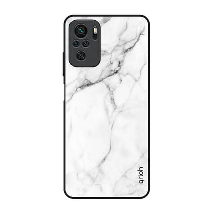 Modern White Marble Glass Case for Redmi Note 10S
