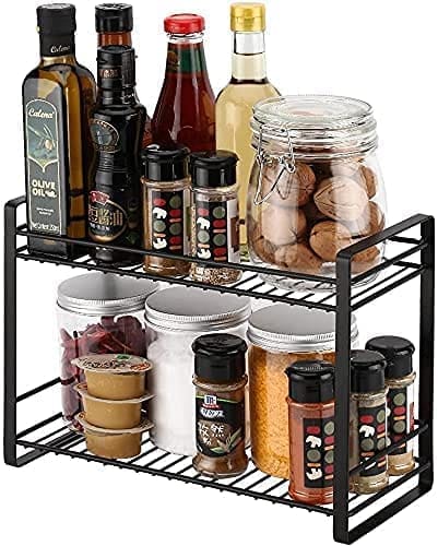Craftland Metal 2 Tier Kitchen Organizer counter top Stand Shelf Holder Storage Rack for Spice Jars Utensils
