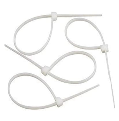 200 mm White Nylon Cable Tie PACK OF 100 PCS