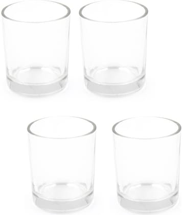 Green plant indoor Glasses Set of 4 PCS Glass Plain Shot Glasses 40 ml ( Pack of 4 ) Transparent