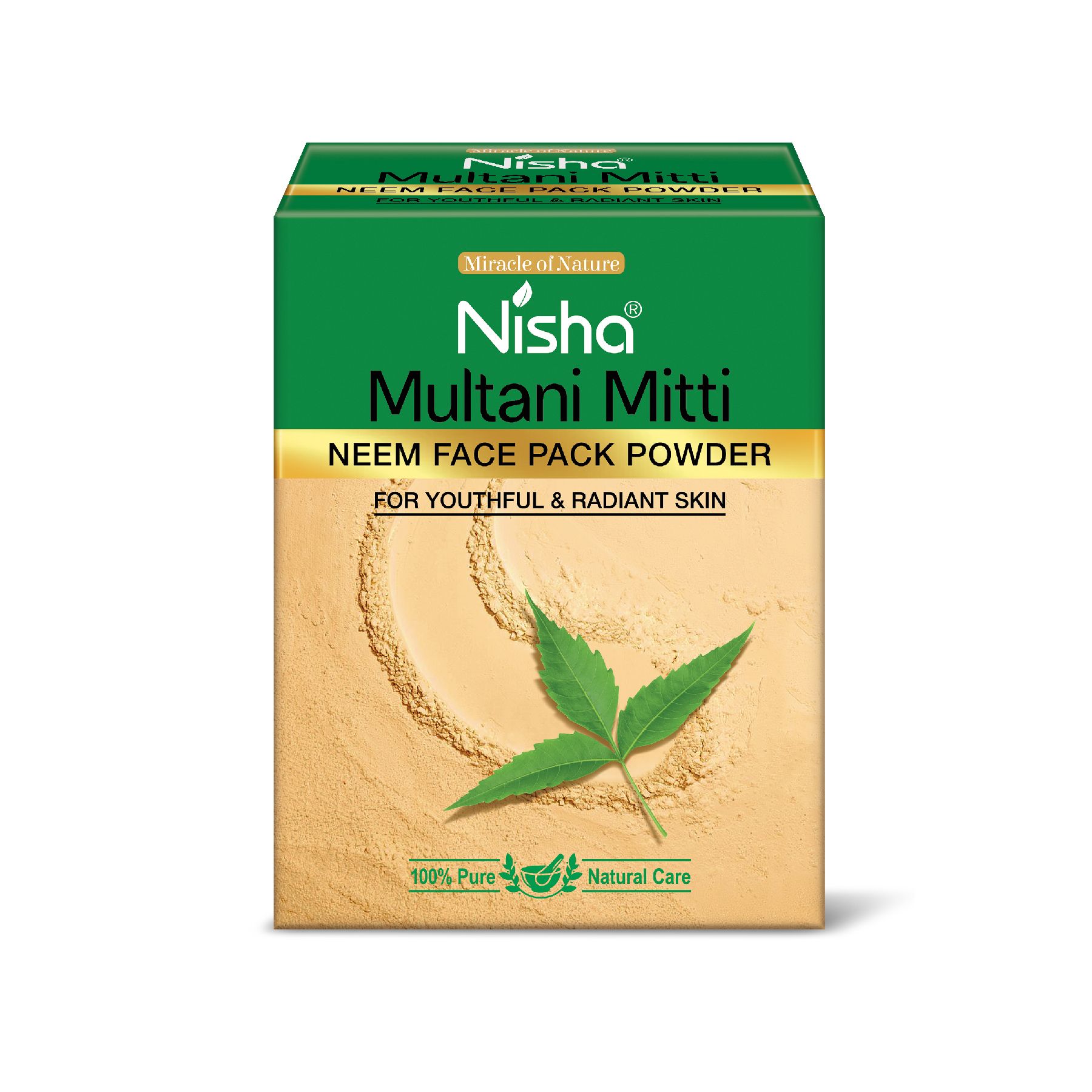 Nisha Multani Mitti for Face, Neem Face Pack Powder 100g, Fuller’s Earth Powder, Natural Oil Control, Acne & Tan Removal