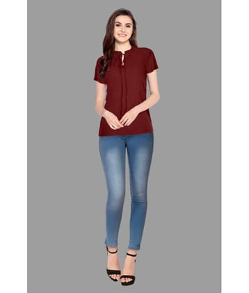 Sanjana Silk Women's Polyester Regular Top ( Maroon )