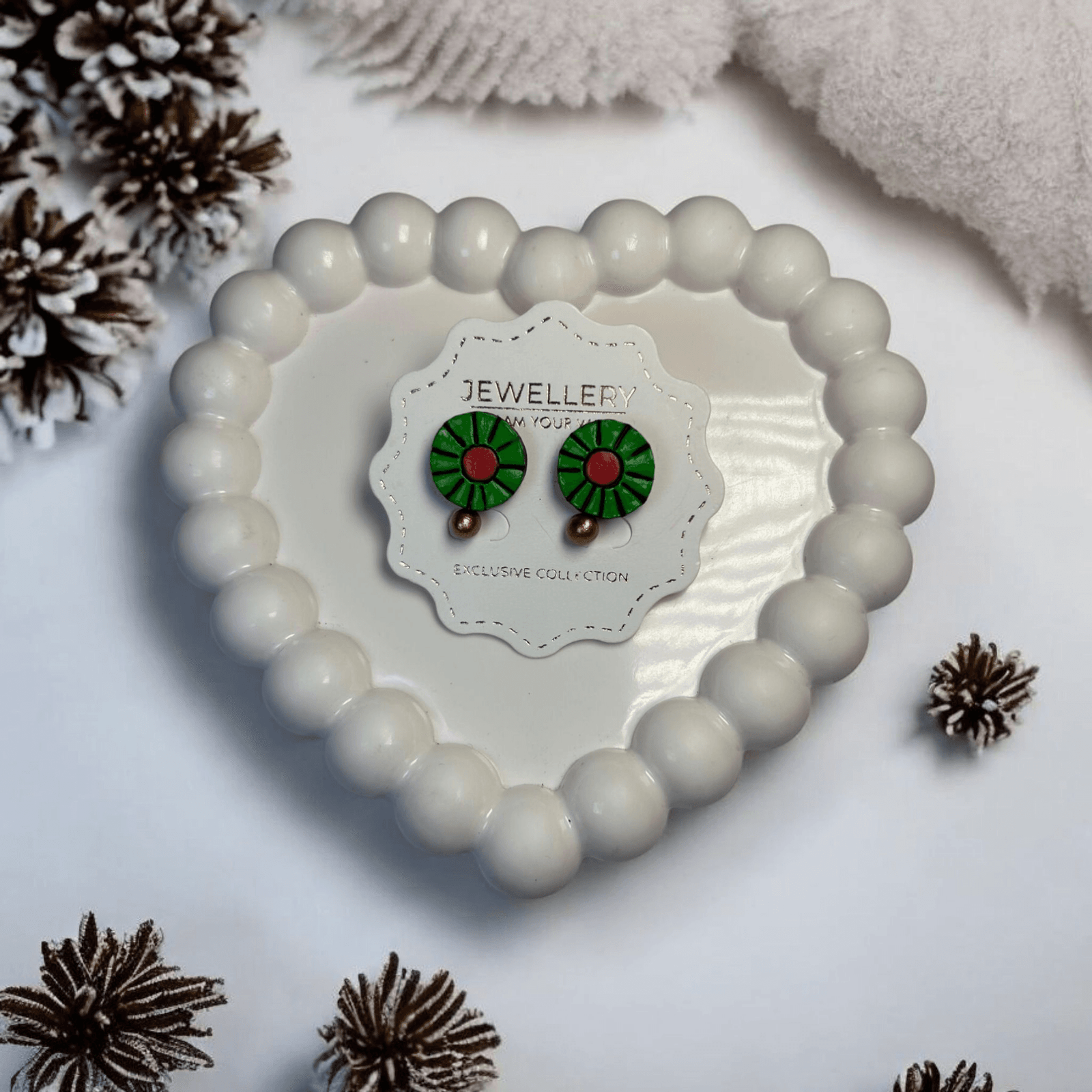 Green Sunburst Earrings