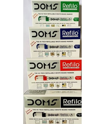 Doms White Board Marker (Set Of 40, Blue, Black, Red, Green)