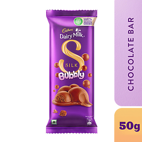 Cadbury Dairy Milk Silk Dairy Milk Silk Bubbly Chocolate Bar, 50 g