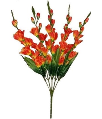 Green plant indoor Bougainvellia Orange Artificial Flowers Bunch - Pack of 1