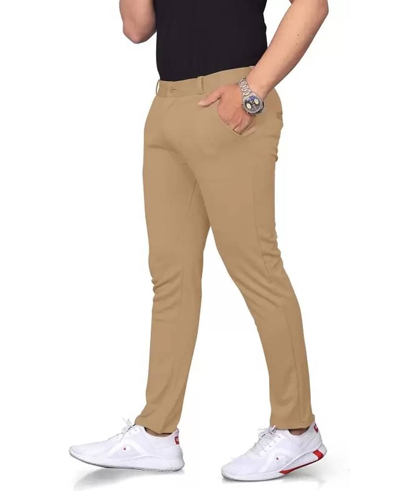 ikigai Regular Flat Men's Chinos - Khaki ( Pack of 1 )