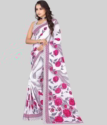 LEELAVATI Georgette Printed Saree With Unstitched Blouse Piece ( Multicolor )