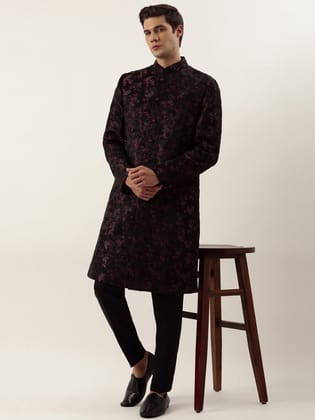 Wine Cord dori embroidered Indowestern-Made To Measure / Indo Pant Set