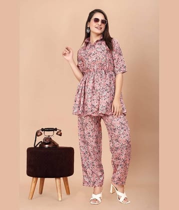 KAHARA Women Printed Top With Palazzos Co-Ord Set ( White )