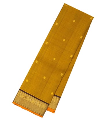 Dark Olive Handloom Kanchipuram Silk Saree With Annam Buttas-Dark Olive