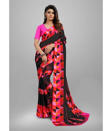 Sanjana Silks Georgette Printed Saree With Unstitched Blouse Piece ( Pink )