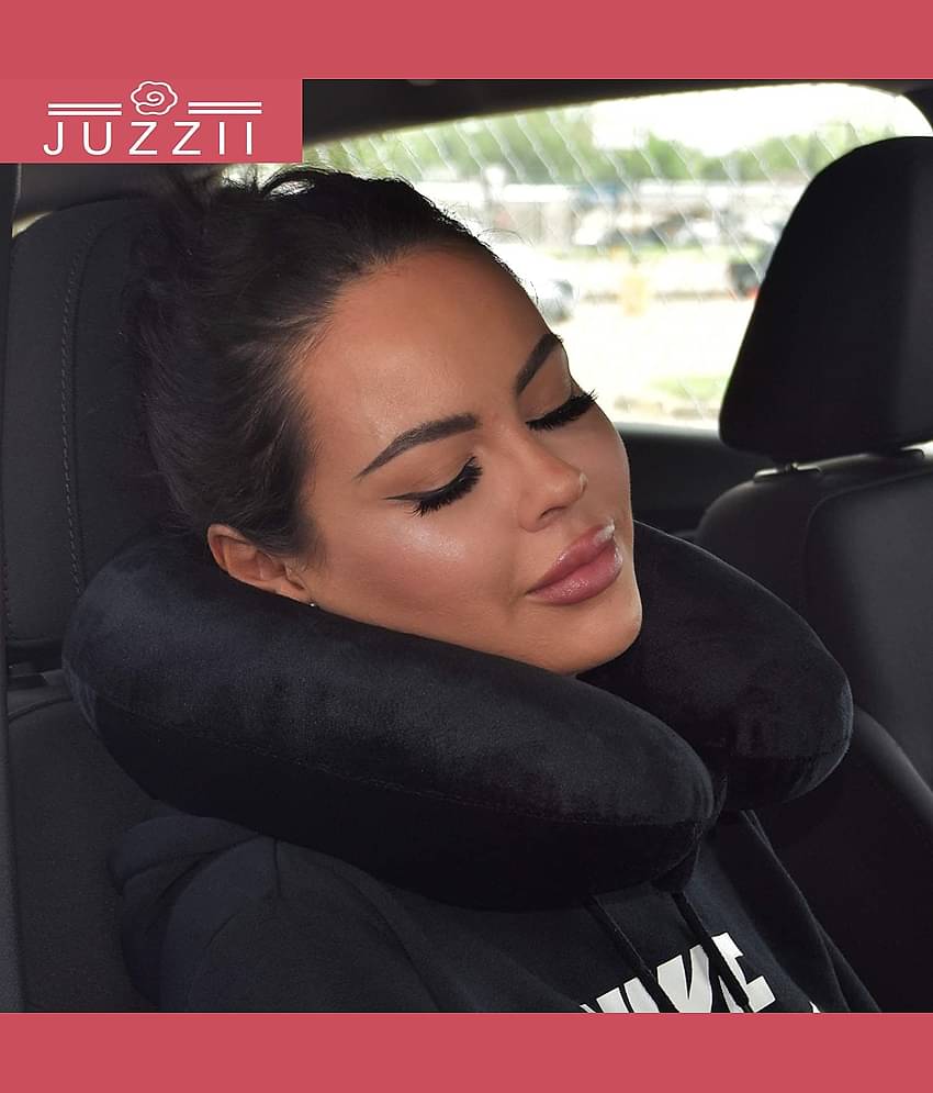 JUZZII Black Neck Pillow ( Pack of 1 )