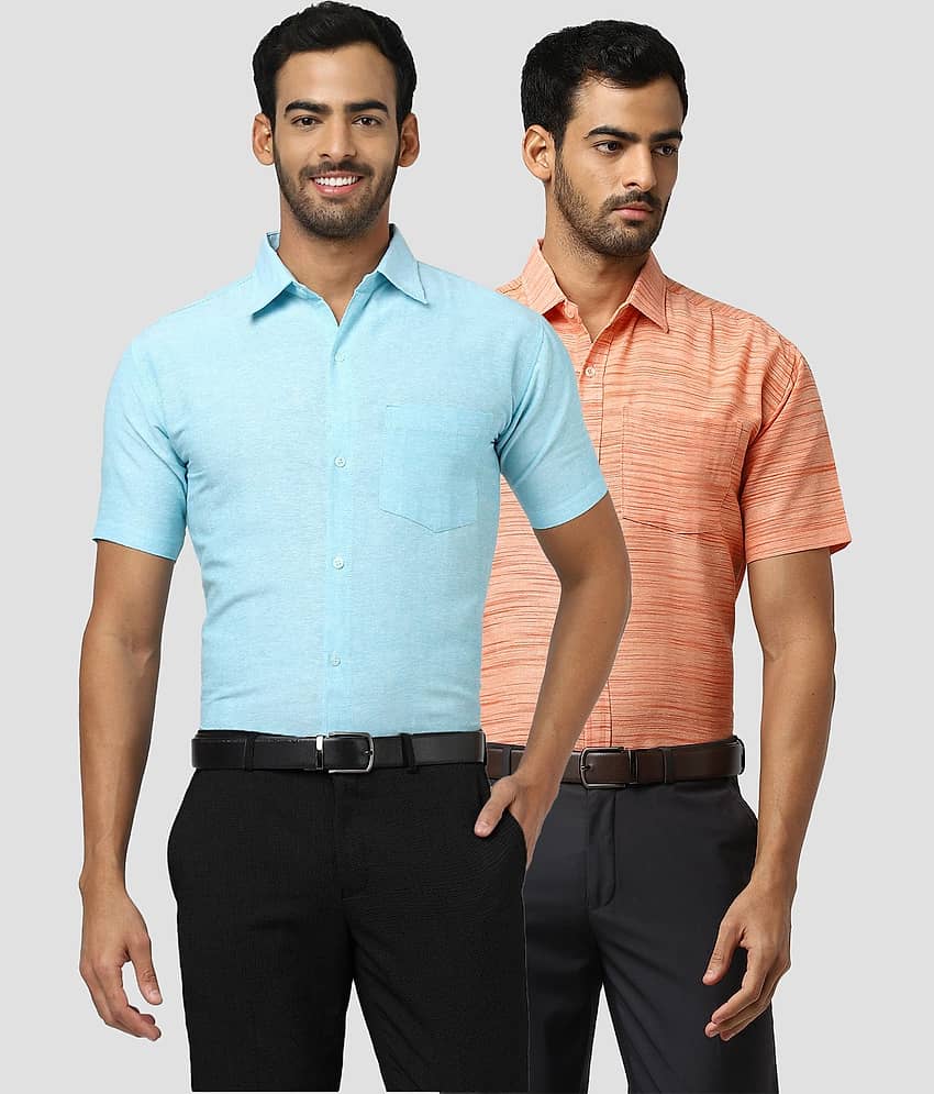 DESHBANDHU DBK - Multicolor Cotton Regular Fit Men's Formal Shirt (Pack of 2)