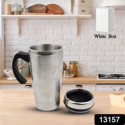 Stainless Steel Vacuum Glass Insulated Glass Coffee Cups, Tumbler (With Lid & Handle / 1 pc)