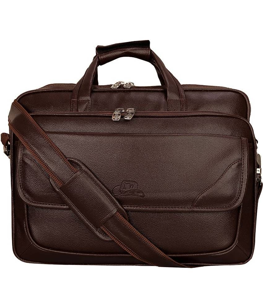 Leather World Classic 22Ltrs Brown P.U. Office Bag