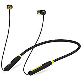 Foxin FoxBeat 135 Wireless Neckband with Mic 25 Hours Playtime Enhanced Bass Magnetic Metal Earbuds Bluetooth 5.0 Voice Assistant IPX5 Water Resistant Made in India(Black-Yellow).