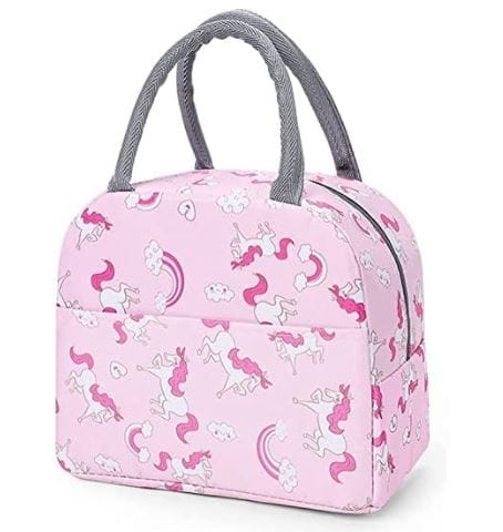 YKXIMS SK Trades Insulated Lunch Bags for Women Work Student Kids to School Waterproof Thermal Cooler Tote Bag Picnic Organizer Storage Tiffin Box Portable and Reusable (Cat Design- Pink)