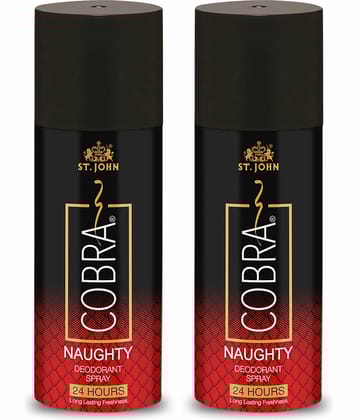 ST.JOHN Cobra Naughty Long-Lasting Deodorant Spray for Men150ml Each (300ml) - Pack of 2