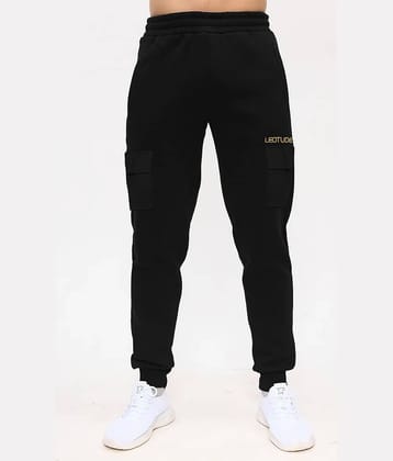 Leotude Black Cotton Blend Men's Joggers ( Pack of 1 )