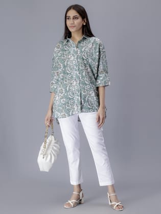 Green Shirt & Pant Co-ord set-S