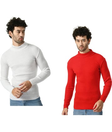 IndiWeaves Woollen High Neck Men's Full Sleeves Pullover Sweater - Multicolor ( Pack of 2 )