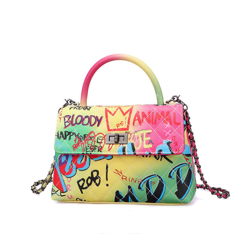 Ladies Painted Graffiti BagsColor Ladies Handbags