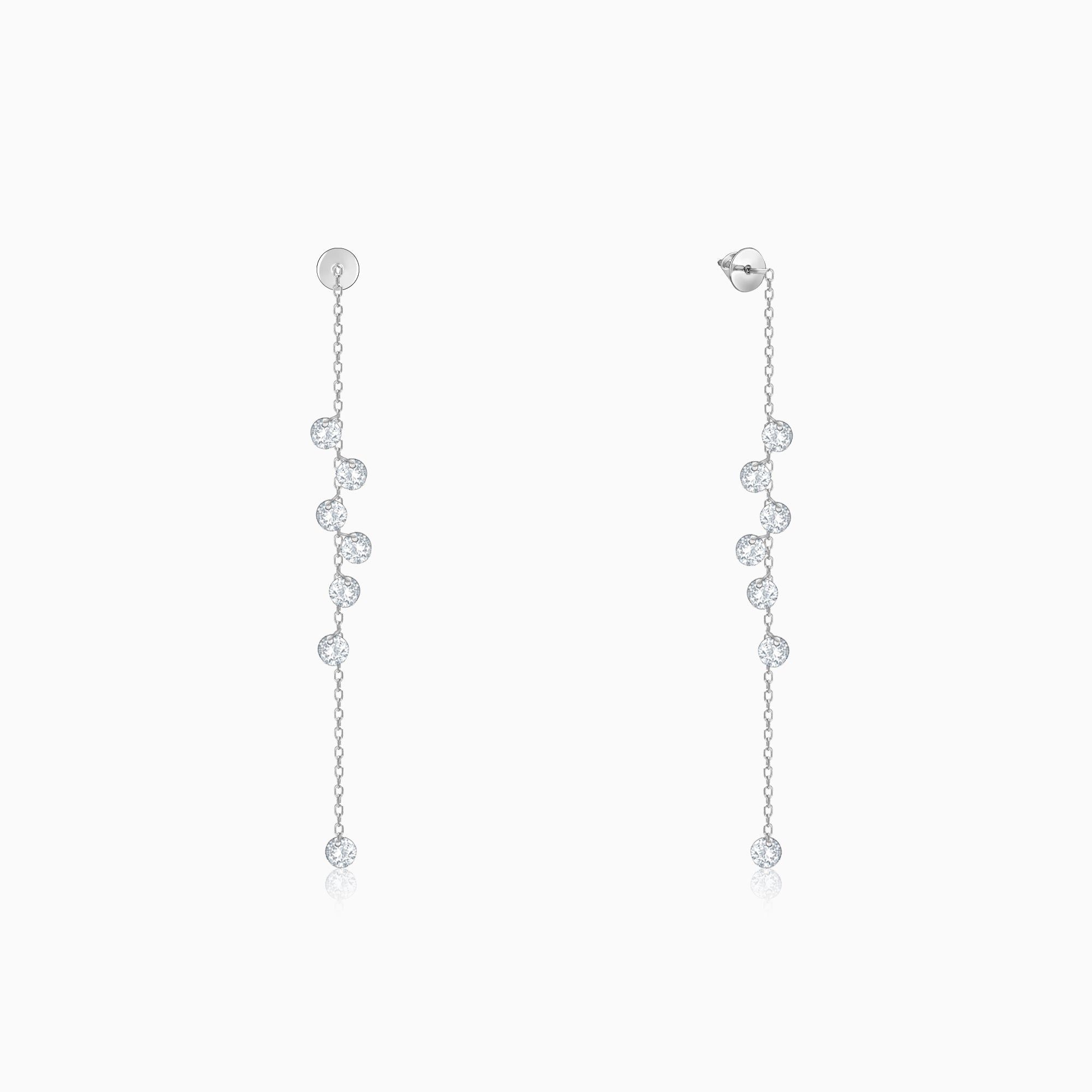 Silver Dangling Chain Earrings