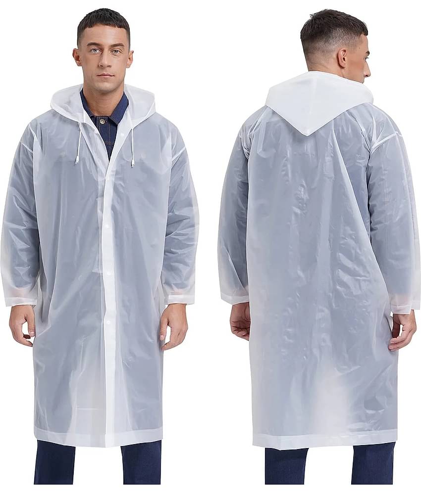 Infispace White PVC Men's Raincoat ( Pack of 1 )