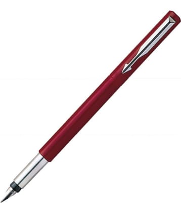 Parker Vector Standard Fountain Pen Fine Tip With 1 Ink Cartridge Red Body Color Fountain Pen