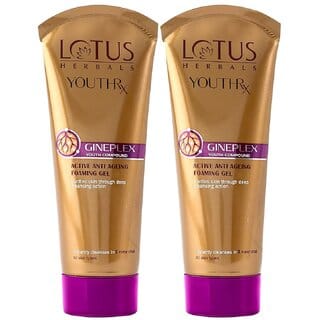 Lotus Herbals Youthrx Active Anti Ageing Foaming Gel Face Wash  With Jojoba, Ginseng  Ginger  100G ( Pack Of 2 )