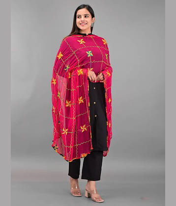 Apratim - Pink Chiffon Women's Dupatta - ( Pack of 1 )