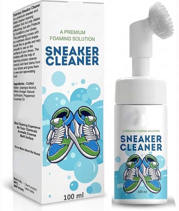 Sneaker Cleaner Foam with Brush 100 ml | Shoe Cleaning Liquid for Sneakers, Sports Shoes & Casual Footwear