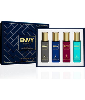Envy Luxury Gift Set For Men - Oud Luxure, Brave , Vivid & Elegant (20ML Each EDP Set )