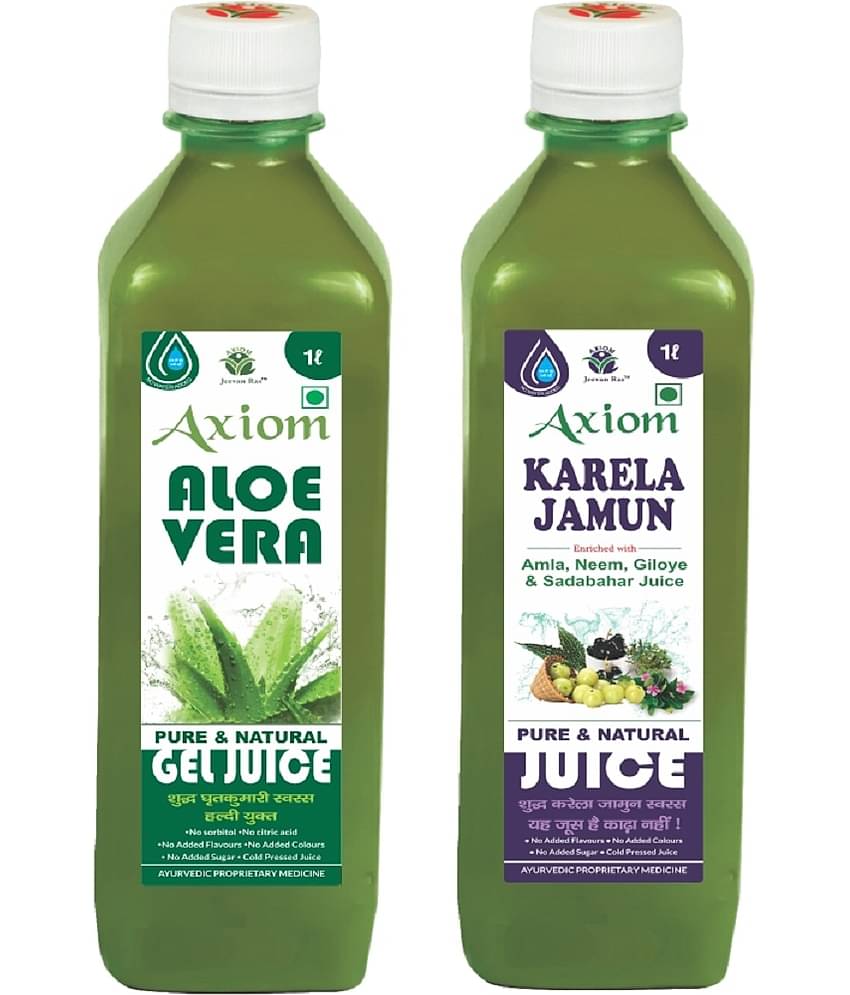 Axiom Karela Jamun 1000Ml + Aloevera Juice 1000Ml , Ayurvedic Juice Combo Pack