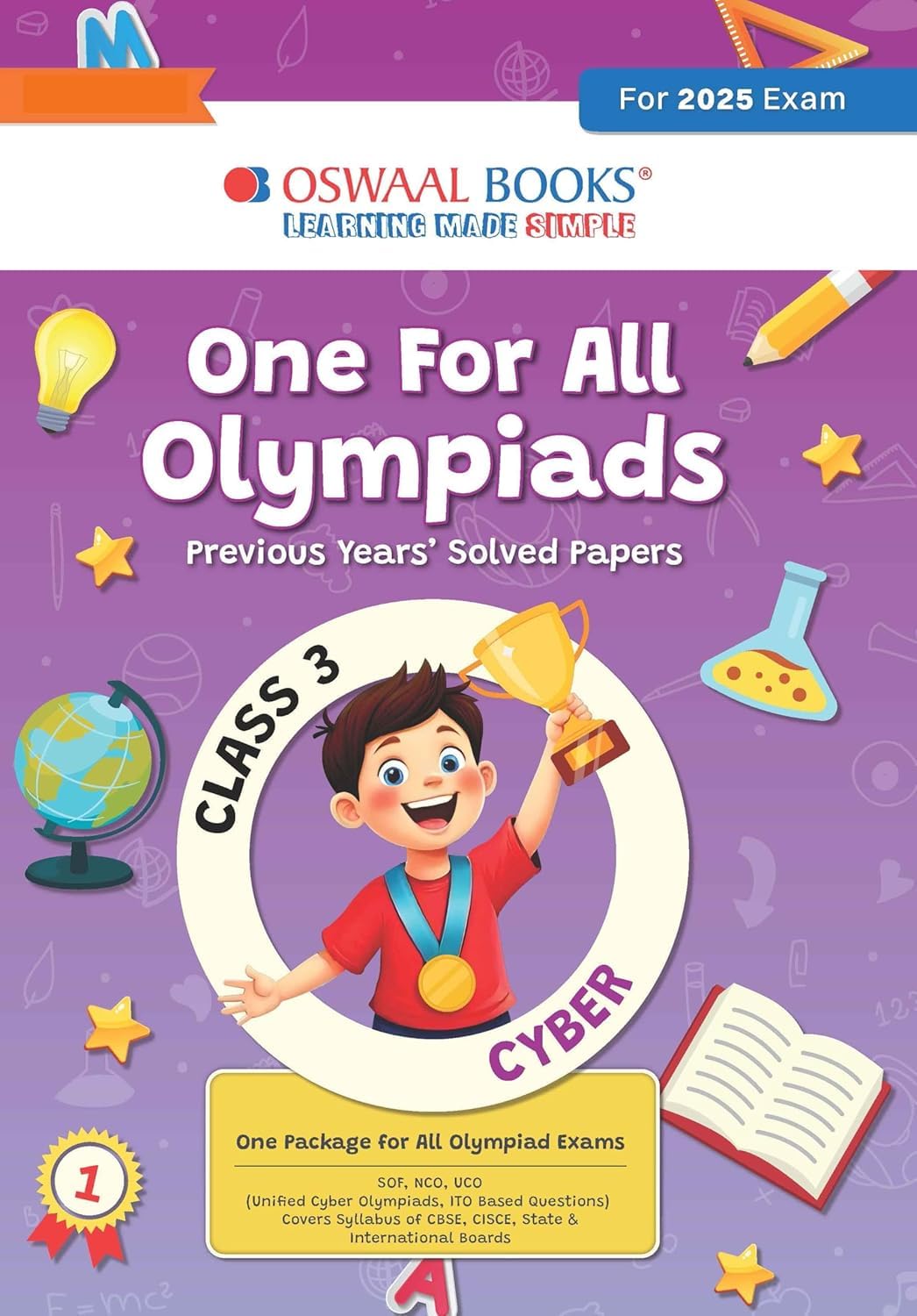 OSWAAL ONE FOR ALL OLYMPIADS PREVIOUS YEAR PAPER SOLVED PAPER CYBER CLASS 3 WITH FULL UCO PREPARTION EXAMS WITH NOV2025-120912 [Paperback] Oswaal