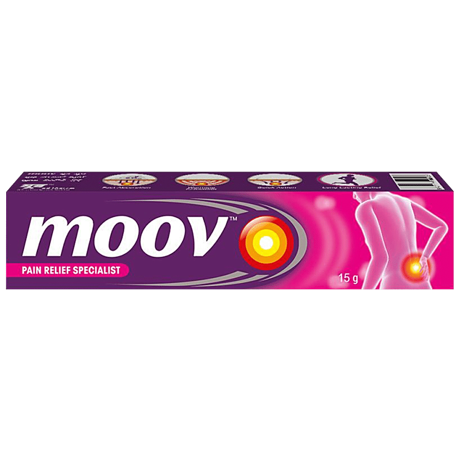 Moov Instant Pain Relief Cream - Useful For Back, Joint, Knee, Muscle Pain & Sports & Fitness Injuries, 15 G Tube