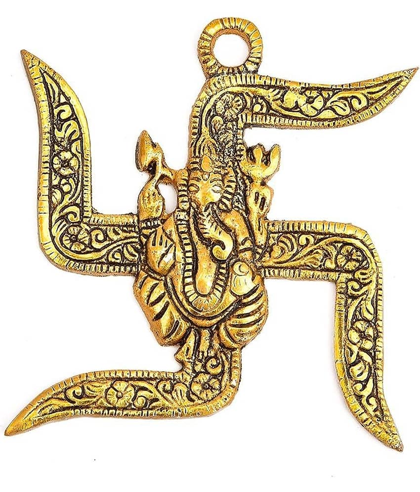 Shree Ganesha Om & Swastik Wall Hanging Showpiece (Pack of 1)