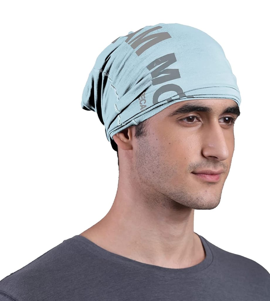 FREECULTR Unisex Bamboo Bandana, Anti Microbial Super Soft & Comfort Fit, Breathable Multipurpose Headband, Face Mask for Dust Protection and Sun - Printed Pack of 3-Black,Chalk Blue,Pilot Blue