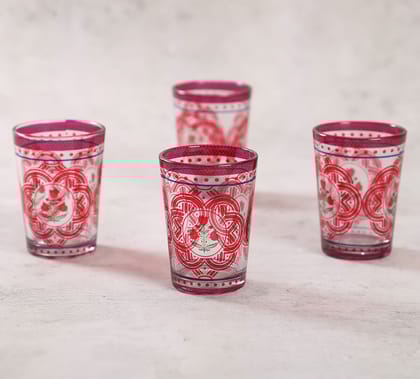 India Circus Rosebud Bloom Chai Glass Set Of 4