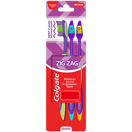 Colgate ZigZag Antibac Med Toothbrush(B2G1), 3 Pcs