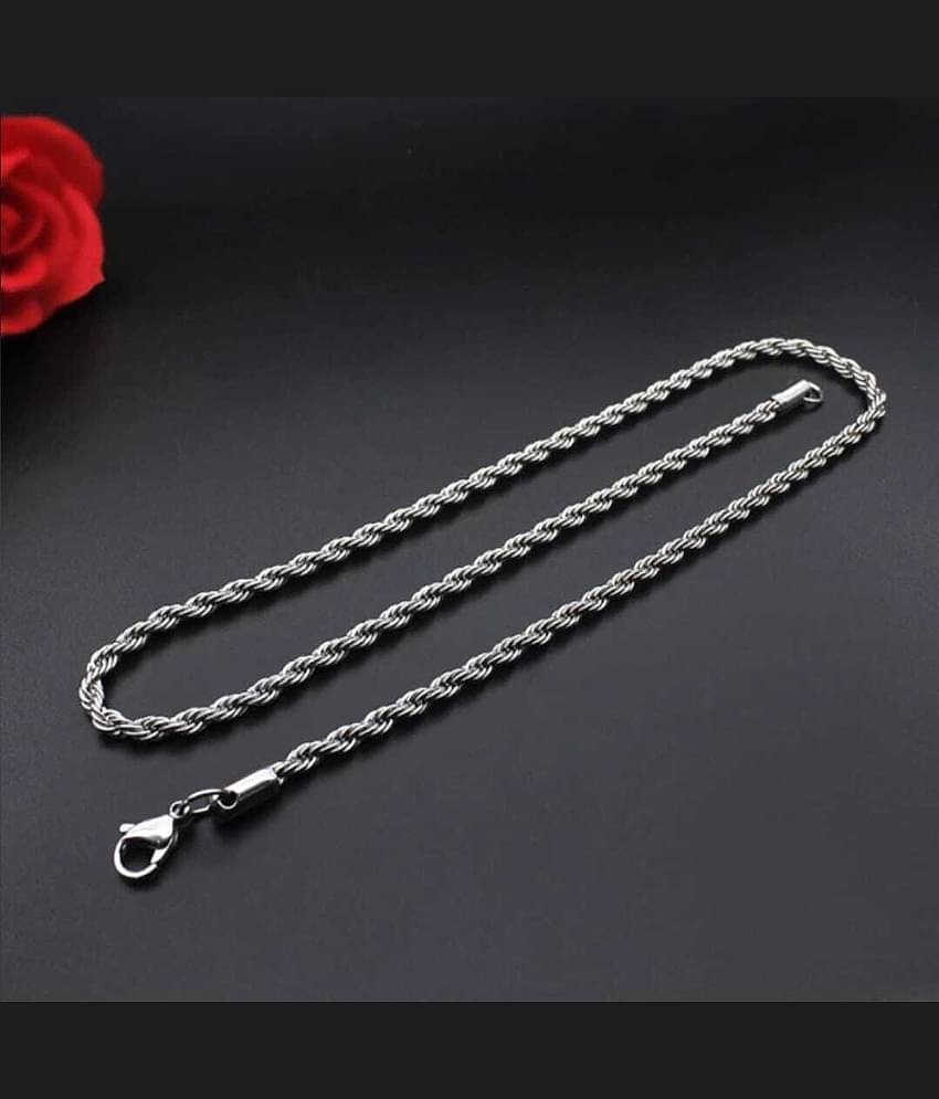WTM Rhodium Plated Chain ( Set of 1 )