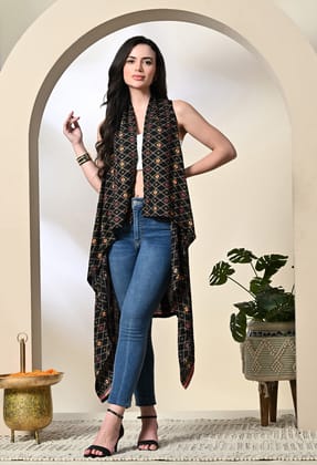Jazz Long Open Shrug-L / Black