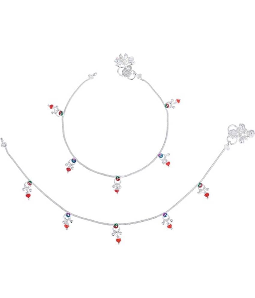 AanyaCentric - Silver Anklets ( Pack of 1 )