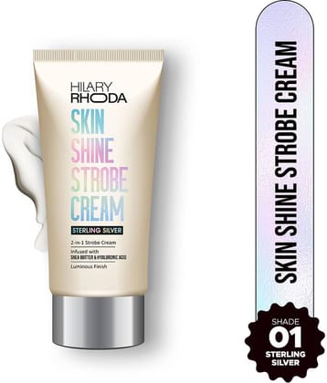 Hilary Rhoda Skin Shine Strobe Cream , 2 in 1 - Highlighter & Moisturiser , Luminous Finish (Sterling Silver - Shade 01)
