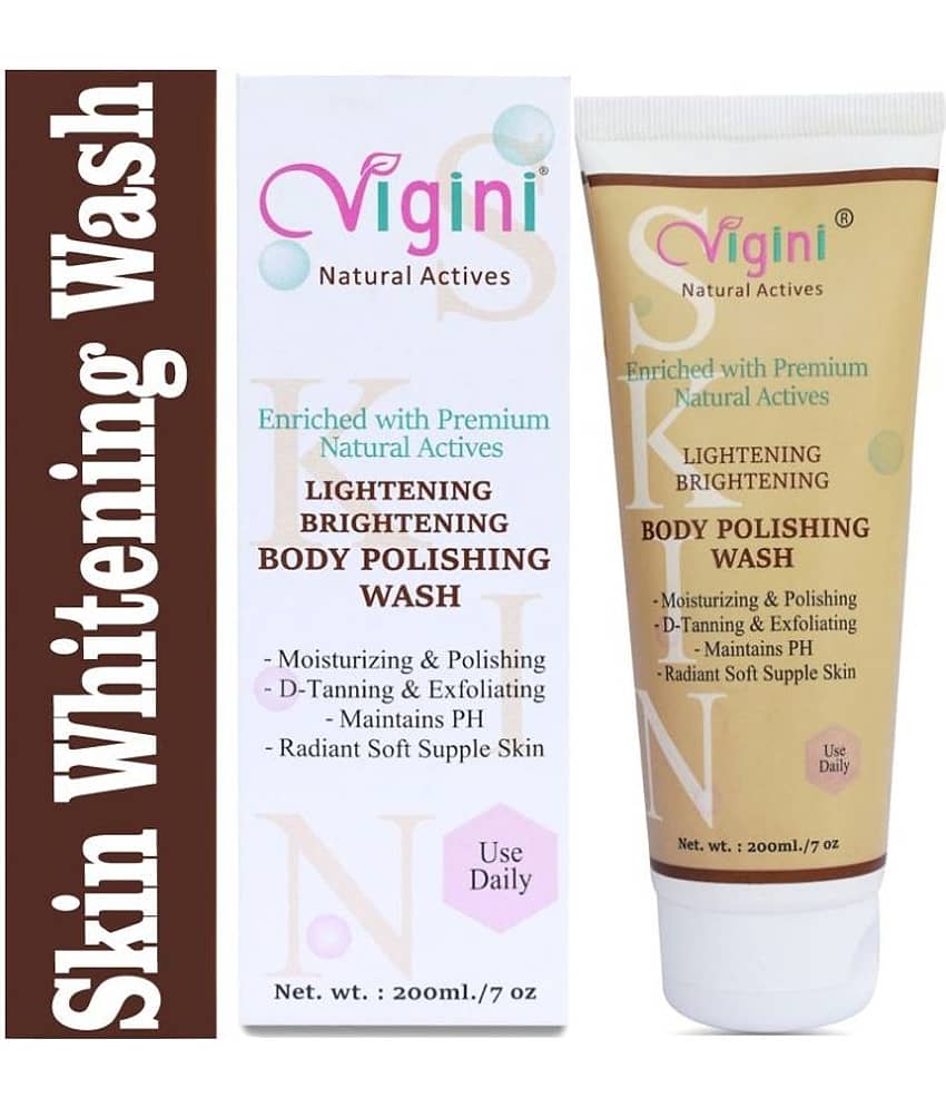Vigini Skin Lightening Whitening Body Wash Polishing Moisturizing D Tan Coffee Face Wash + Scrub 200 mL