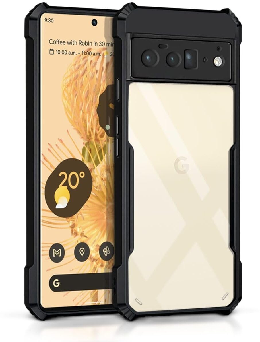 PLUGTECH Slim Shockproof Case | Matte Black Soft | Drop Protection | Precise Cutouts | Premium Mobile Cover for Google Pixel 6 Pro