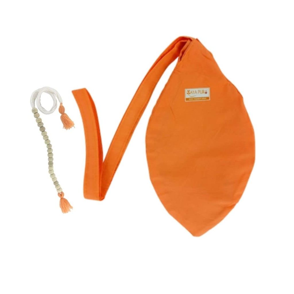 MAYAPURI Bhagwa Gomaukh Japa Bag or Chanting Bag with Sakshi Mala Counter (Saffron) - Pooja Needs | Buy online on ZillyBuy