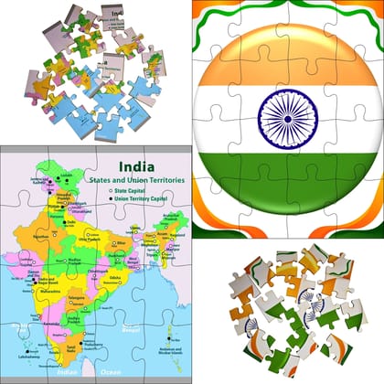 India Map & National Flag Jigsaw Puzzle for Kids | Educational Geography & Civics Learning Puzzle | Learn States, Symbols & Country Pride